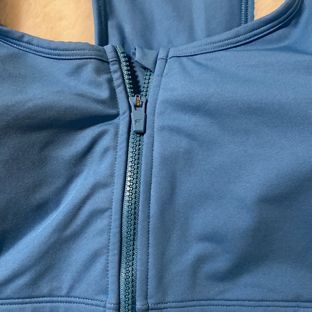 Fabletics Front-Zip Blue Sports Bra - Picture 5 of 5